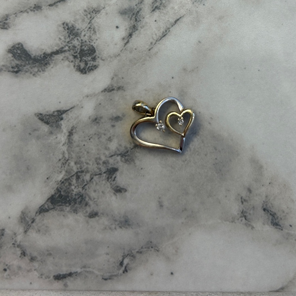 Gold and Silver Heart Pendant